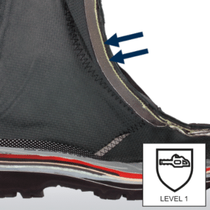 Certifikovaná ochrana proti prerezaniu triedy 1 v obuvi HAIX Protector Pro.