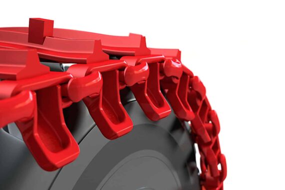 Snežné reťaze Skogsgrip 130 – detail 16 mm U-hrotu privareného na článku