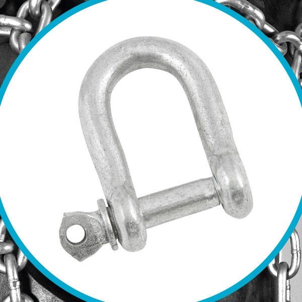 Snežné reťaze – pozinkovaný D-strmeň so skrutkou na opravu a spojenie