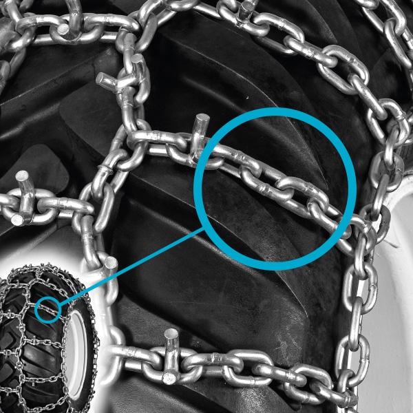 Kolopásy CLARK Terra 85 – čelný pohľad na pásy namontované na kolese