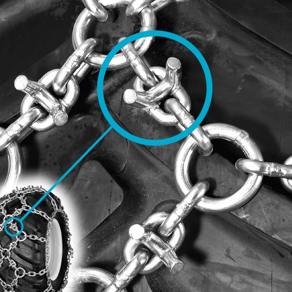 Snežné reťaze Skogsgrip 160 – detail masívneho 19 mm U-hrotu