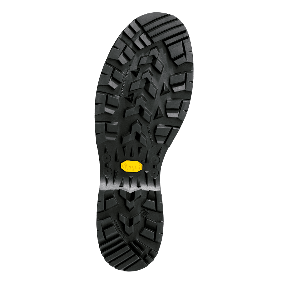 Protišmyková podrážka Vibram na pilčíckych topánkach HAIX pre maximálnu stabilitu v lese.
