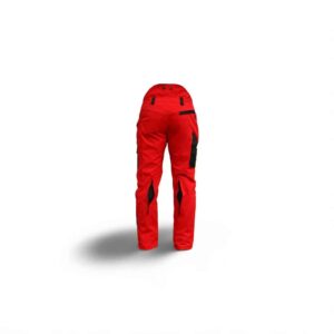 zadná strana pilčíckych nohavíc s vetraním a vyvýšeným pásom