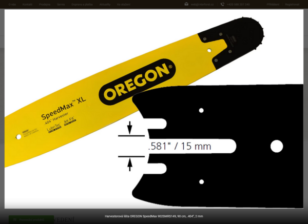 Harvestorová lišta OREGON SpeedMax SMRS149.  404". 2mm
