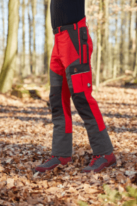 detail vreciek a bočného strihu na nohaviciach profiforest kevlar