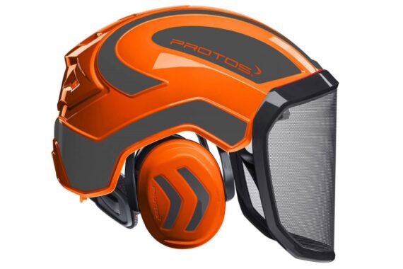 Pilčícka prilba PROTOS Integral FOREST v oranžovo-šedej farbe.