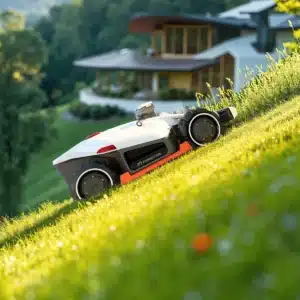 Robotická kosačka LUBA 2 AWD 10000X s pohonom všetkých kolies zvládne svah so sklonom až 80 % (38°).