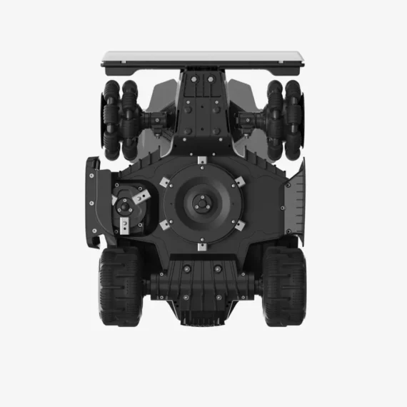 Robotická kosačka Mammotion LUBA mini 2 AWD 1500 pohľad na podvozok a žacie kotúče
