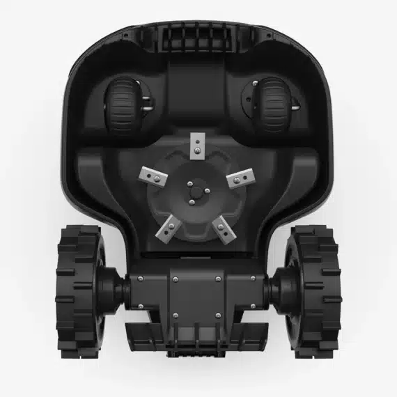 Podvozok kosačky Mammotion YUKA mini 2 1000 so žacím diskom.