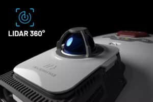 360-stupňový LiDAR senzor na robotickej kosačke LUBA 3 AWD 1500 pre detekciu prekážok