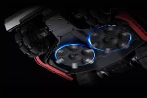 Dva rotujúce žacie disky na podvozku Mammotion LUBA 3 AWD 3000