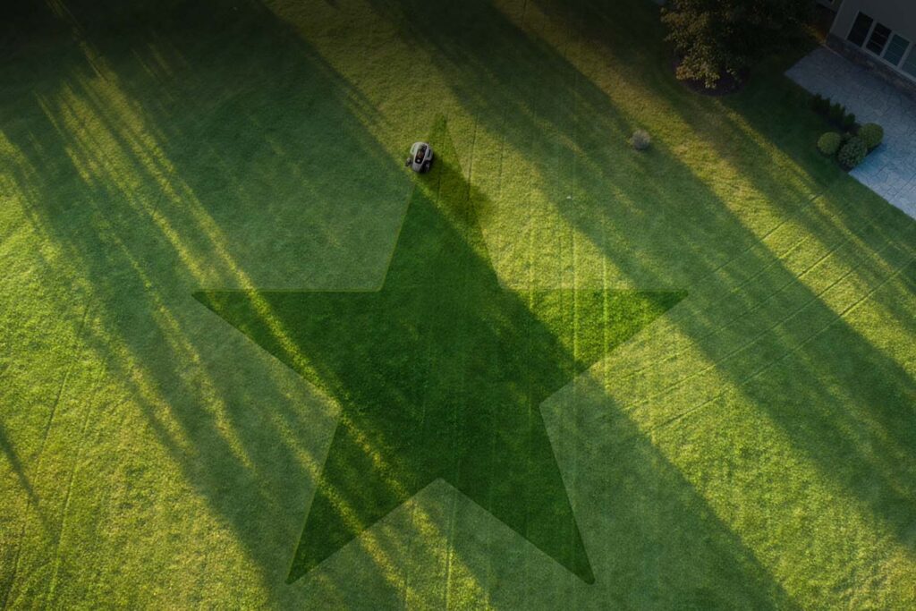 Umelecké vzorové kosenie (tlač trávnika) s Mammotion YUKA mini 2 800