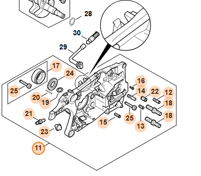 Polovica kľukovej skrine, strana od spojky - komplet – Obrázok 3