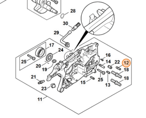 Detailný výrez technickej dokumentácie STIHL MS 462 zvýrazňujúci pozíciu