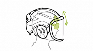 Doplnkové ochranné okuliare pre Pilčícku prilba PROTOS integrované v prilbe.