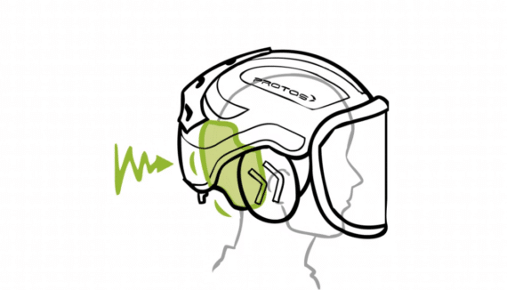 Zátylková opierka prilby PROTOS pre horizontálnu ochranu krku.