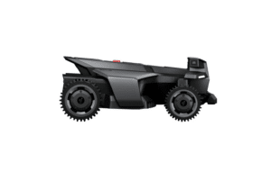 detail odpruženia a terénnych kolies na robotickej kosačke segway