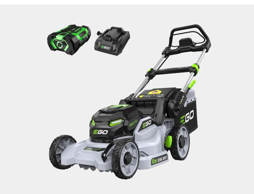 Aku kosačka EGO 42cm bez pojazdu set s batériou a nabíjačkou.