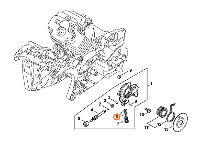 Radiálny tesniaci krúžok Olejového čerpadla STIHL MS 462