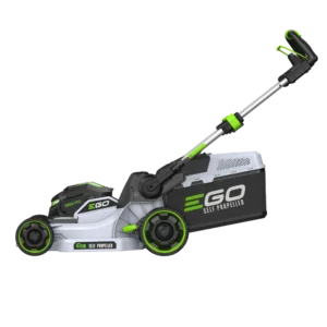 Bočný pohľad na polykarbonátový skelet kosačky EGO 47cm.