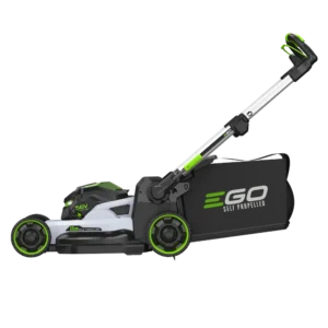 Bočný profil aku kosačky EGO 55cm s pojazdom.