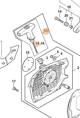 Detail inštalácie originálneho dielu Elastoštart STIHL