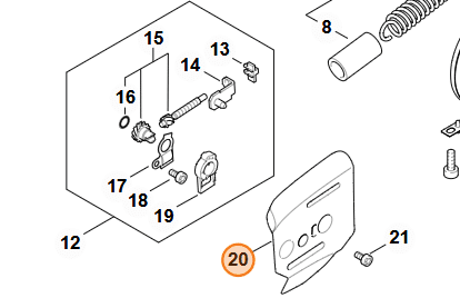 Detail uchytenia bočného plechu STIHL MS 462