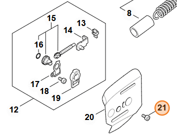 Detail uchytenia skrutky bočného plechu STIHL MS 462