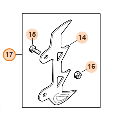 Detail montáže vonkajšieho oporného zuba STIHL MS 462
