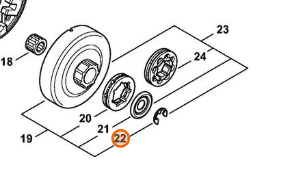 Detail upevnenia segerky na bubne spojky STIHL MS 462