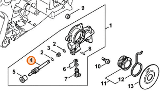 Piest čerpadla STIHL MS 462 detail uloženia v čerpadle pozícia 4
