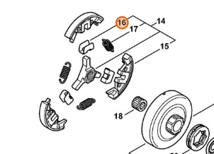 Schéma spojky STIHL MS 462 pozícia 16 plech spojky
