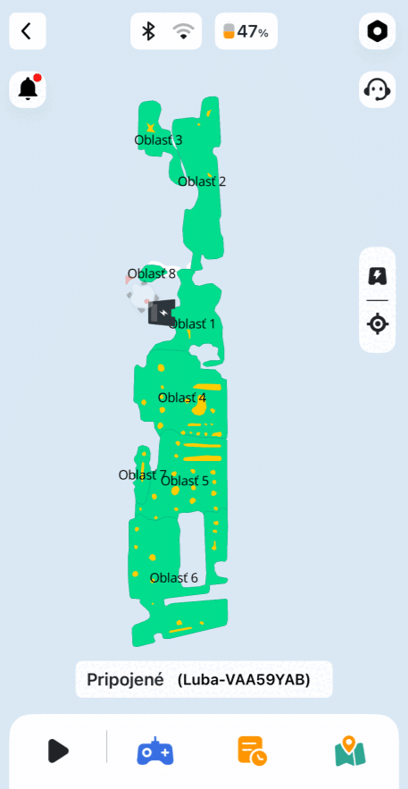 mapa z odbornej instalácie mammotion luba 3