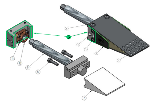 Nákres zadného nosného bloku mechanického klina Forstreich TR24-HD a AQ