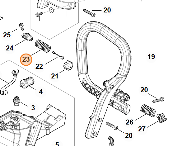 Silenblok STIHL MS 400.1 - pružnina na valec