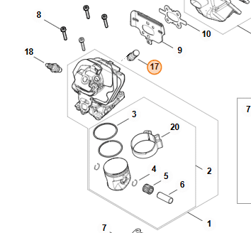 Dekompresný ventil STIHL MS 400.1 rozkres