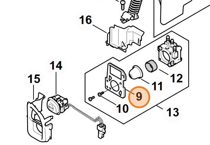 Držiak pre Vstrekovacie čerpadlo STIHL MS 500i