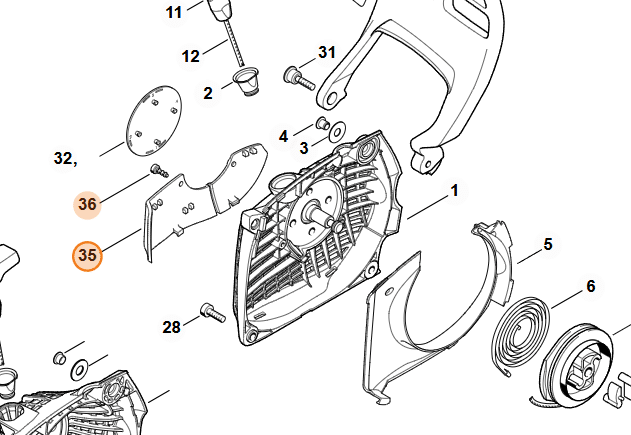 Kryt STIHL proti snehu MS 261 – Obrázok 2