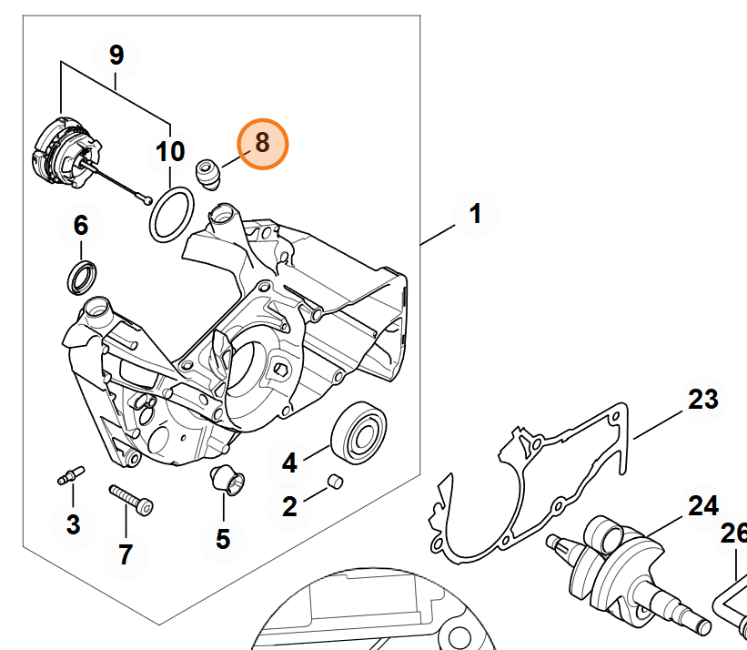 Priechodka pre Stihl MS500i, MS661 – Obrázok 2
