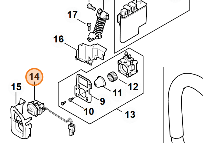 Spínač STIHL ms 500i – Obrázok 2