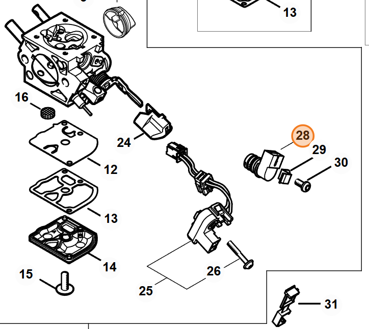 Magnetoventil STIHL karburátor